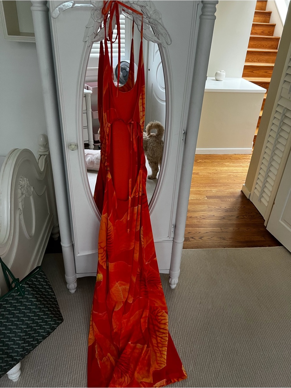 NWT Peppermayo Palawan Mesh Maxi Dress - Orange Floral size 6 - Picture 5 of 8